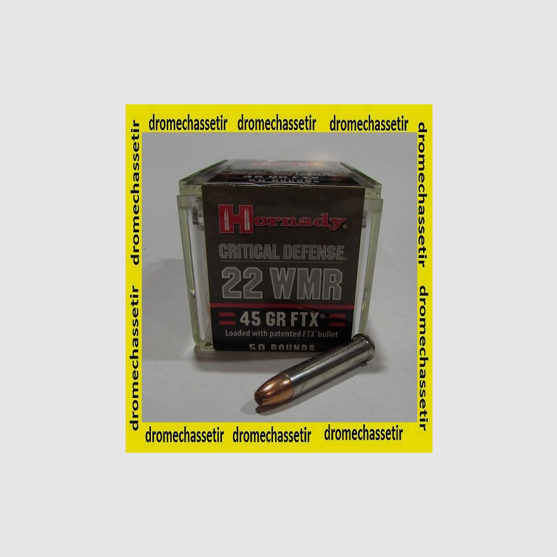 boite de 50 cartouches 22 WMR, Hornady FTX critical defense 45 grains