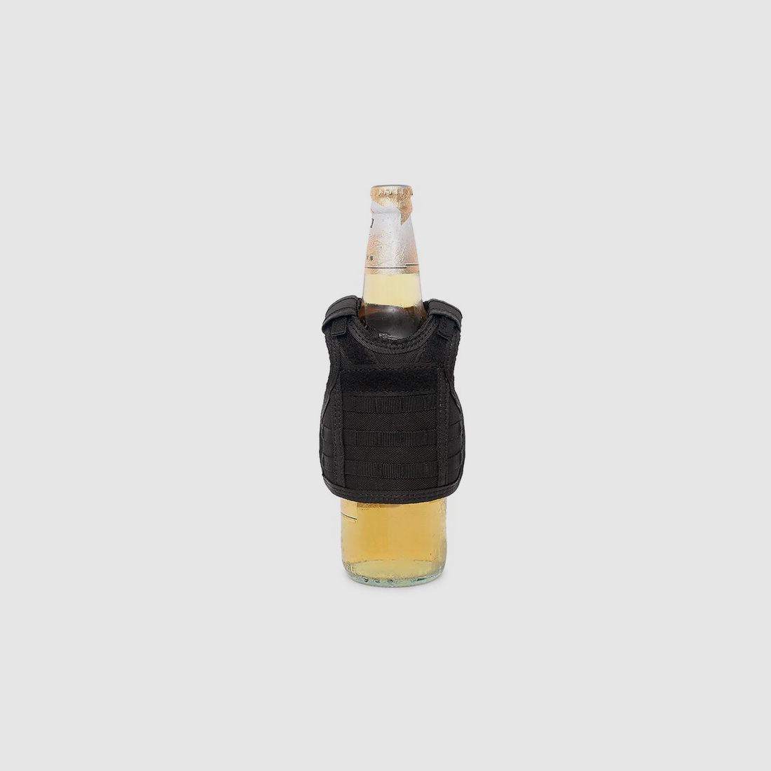 Mini Schutzweste für Bierflasche / Weinflasche / Thermosflasche - Schwarz