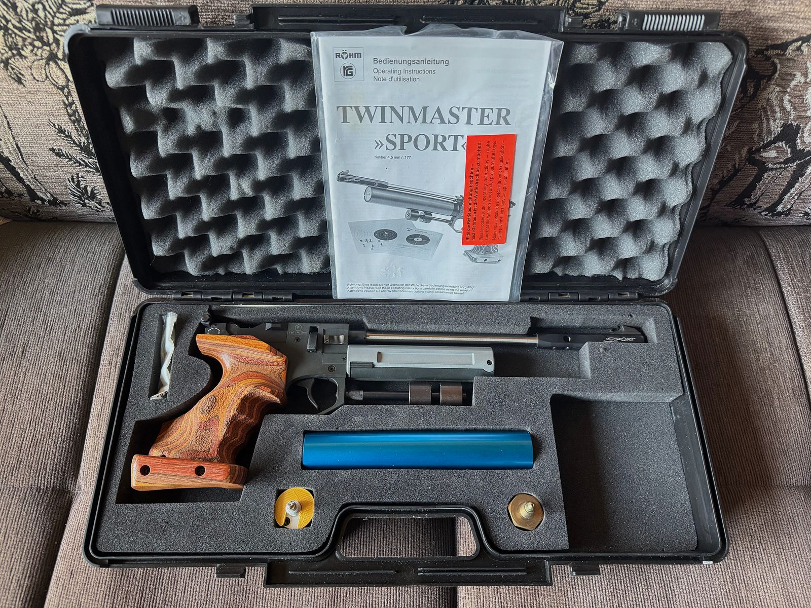 Röhm Twinmaster Sport mit Co2 Adapter und Pressluft System, Gewichten und Koffer