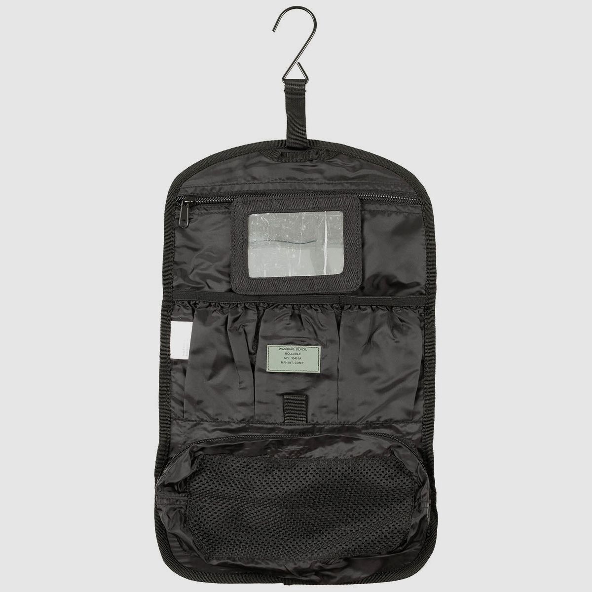 Waschzeugtasche, schwarz, rollbar