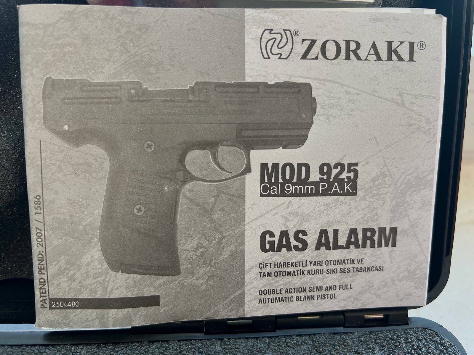 ZORAKI gas pistol (SRS) 925 black caliber 9mm P.A.