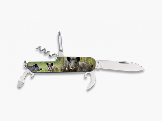 Taschenmesser mit 6 Funktionen, 3D-Wildschwein