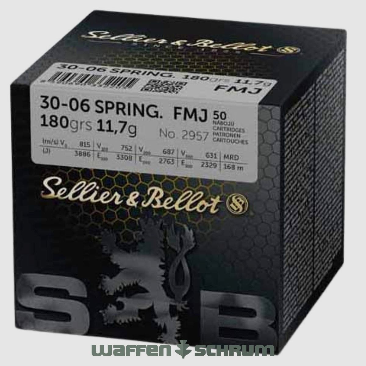 Sellier & Bellot .30-06Spring Vollmantel 11,7g - 180gr 50er Pack