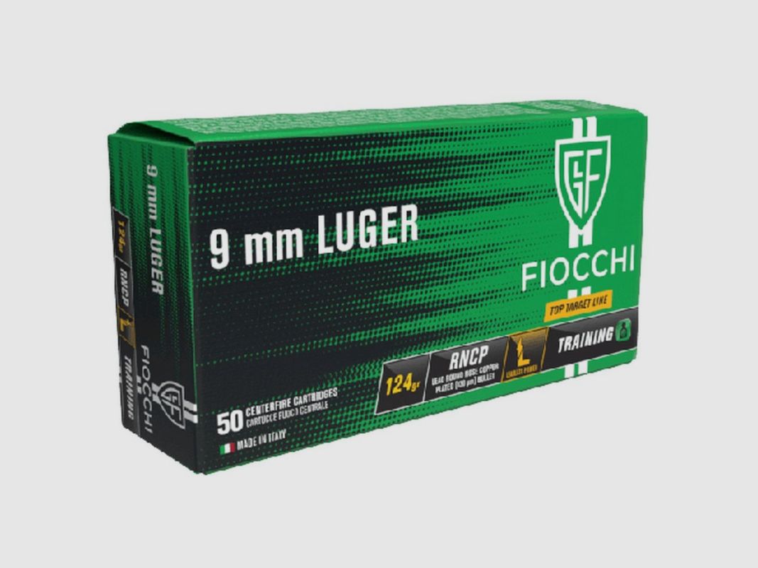 FIOCCHI PATRONEN 9LUGER RNCP GR 124