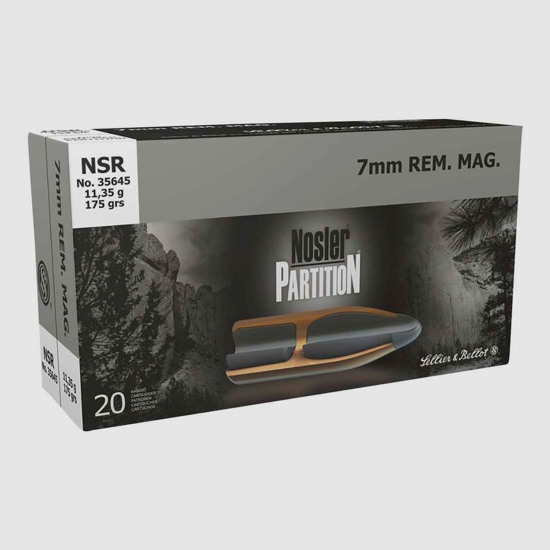 7 mm Rem. Mag. Nosler Partition 11.4g/175grs. Sellier & Bellot