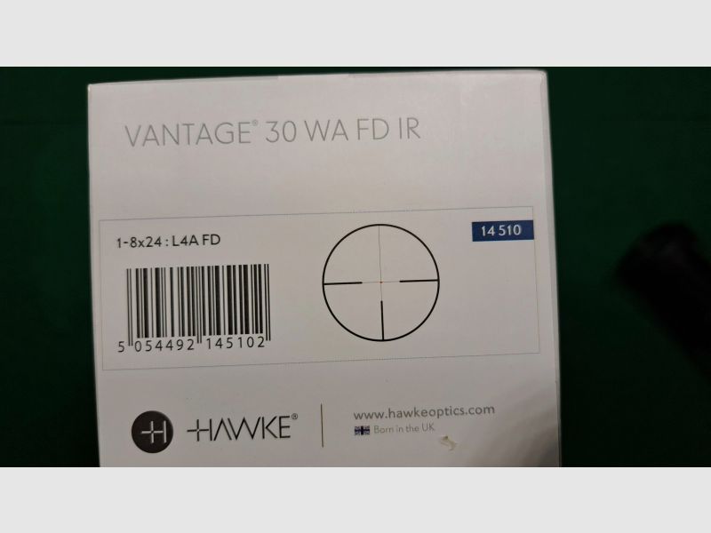 Drückjagd - Zielfernrohr HAWKE VANTAGE FD (Fiber Dot) IR 1-8x24