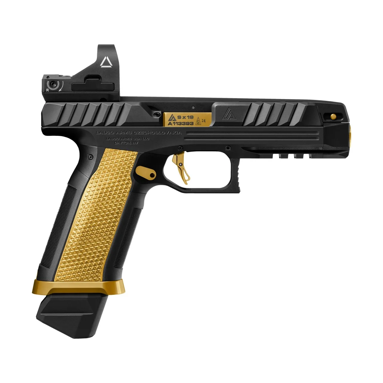 Laugo Arms – Pistole / Alien Creator Full Kit Black Gold / 9mm, Bild 6 von 8