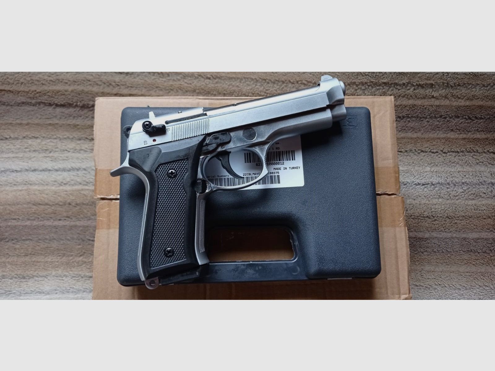 BLOW F92 Matt Chrome 9mm P.A.K. Schreckschusspistole Beretta 92F / M9 Nachbau