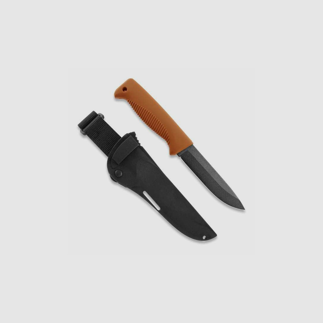 Peltonen Knives M07 Ranger Puukko Sissipuukko FJP133 orangener Griff PTFE Beschichtung Kunststoffscheide schwarz