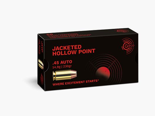 GECO CARTOUCHES 45 ACP Jacketed Hollow Point 14,9g/230gr x 50