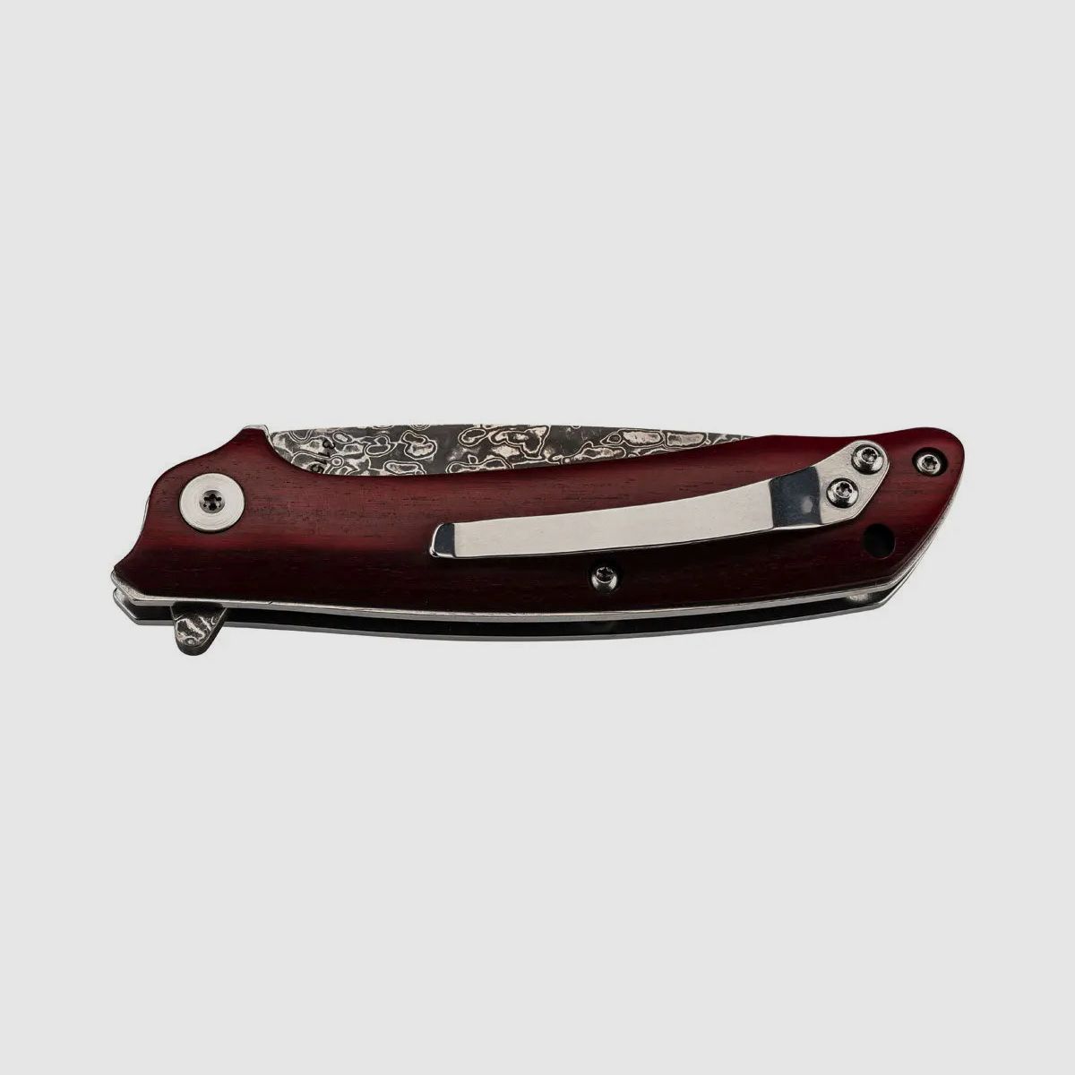 PUMA TEC Damascus Folding Knife, Sandalwood with Clip