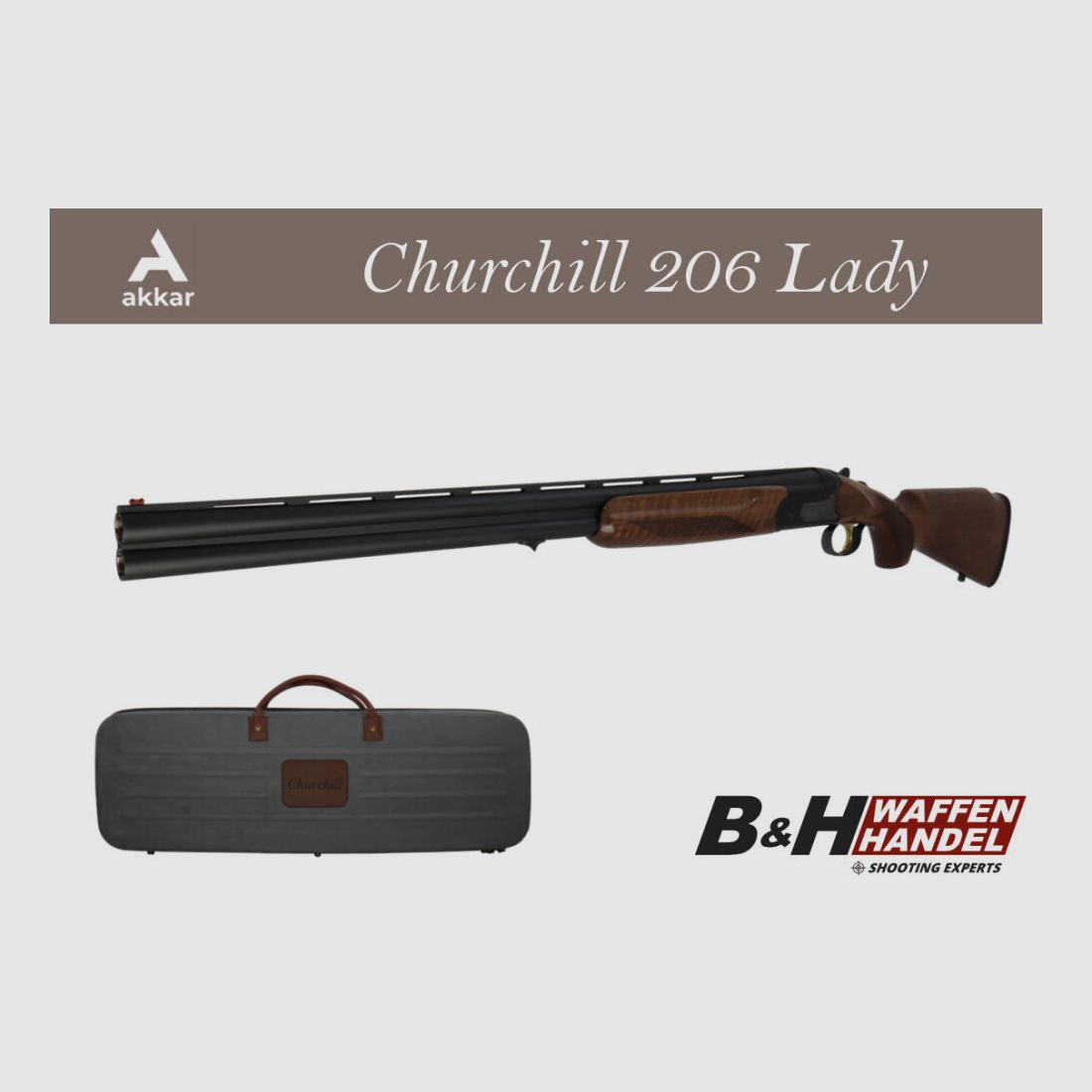 Fusil Akkar Silah Churchill 206E Lady Black II / Fusil pour dames / Fusil à double canon / BDF / Tir à plombs en acier