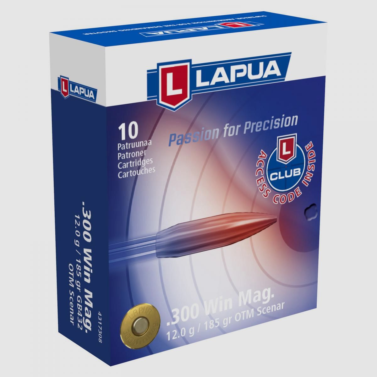 Lapua .300 Win. Mag. 185GR Scenar 10 cartucce