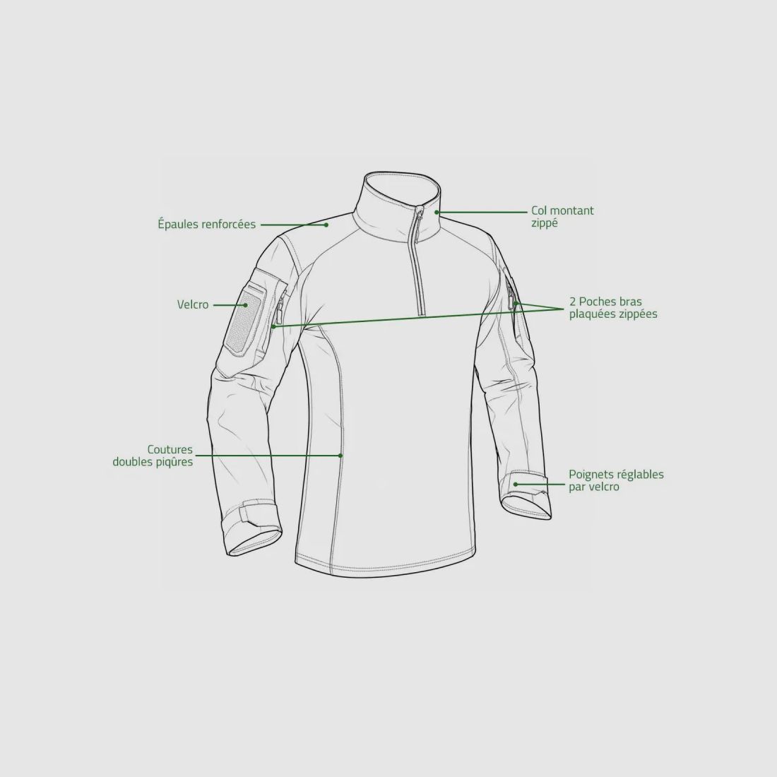 Chemise A10 Equipment Ubas Fighter schwarz Ripstop-Ärmel, Bild 3 von 13
