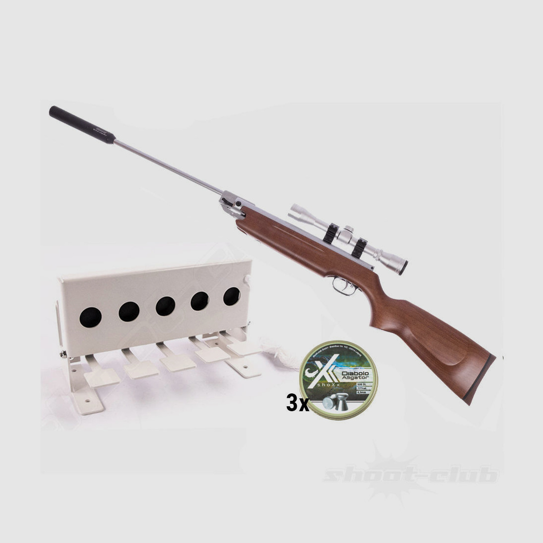 Weihrauch HW 35K Silverwood Luftgewehr Kal. 4,5mm Biathlon Set