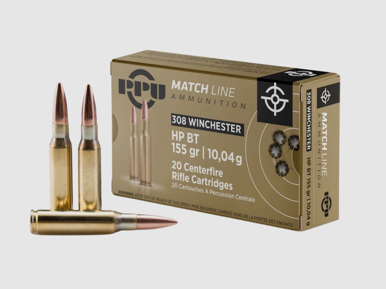 PPU .308 Win. Match HP 155gr 10.04g Match