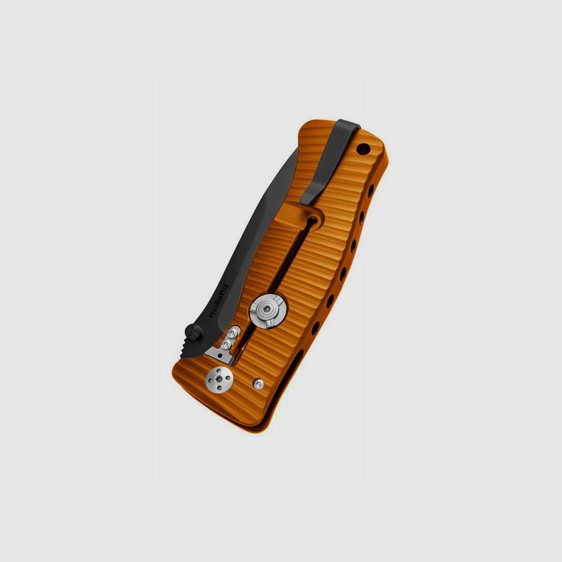 Lionsteel SR1 Aluminium Taschenmesser, Orange, Schwarz, D2