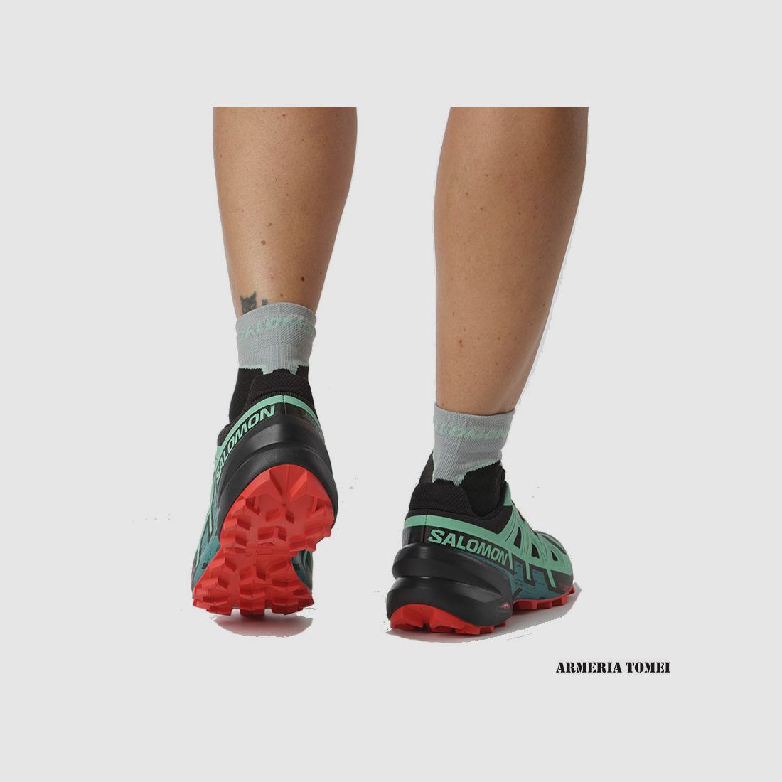 SALOMON – FEMMES – SPEEDCROSS 6 W Noir / Biscay Vert / Rouge Feu, image 7 sur 7