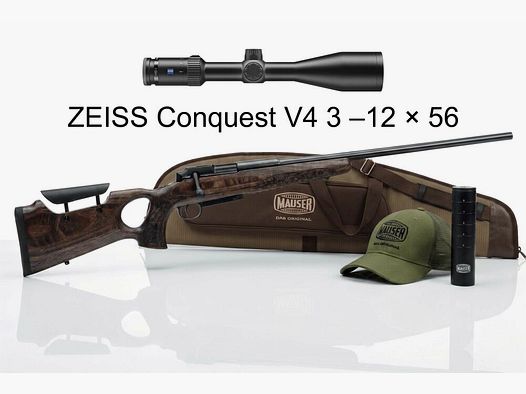 Zestaw akcji Mauser 25 Max .30-06 Repeater z ZEISS V4 3 - 12 x .30-06 Spring.