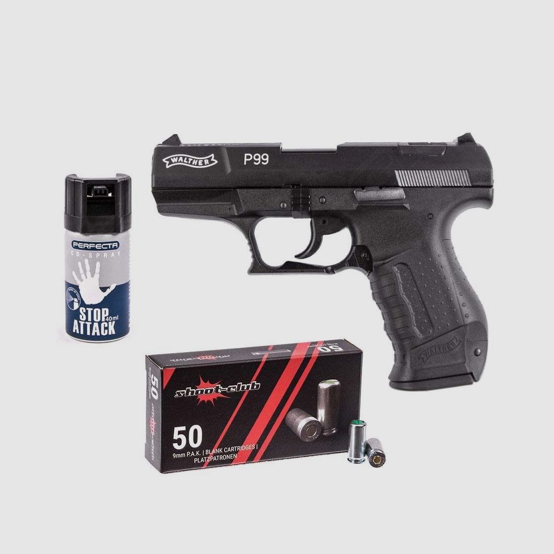 Walther P99 pistolet alarmowy, 9 mm P.A.K. w zestawie, zdjęcie 1 z 3
