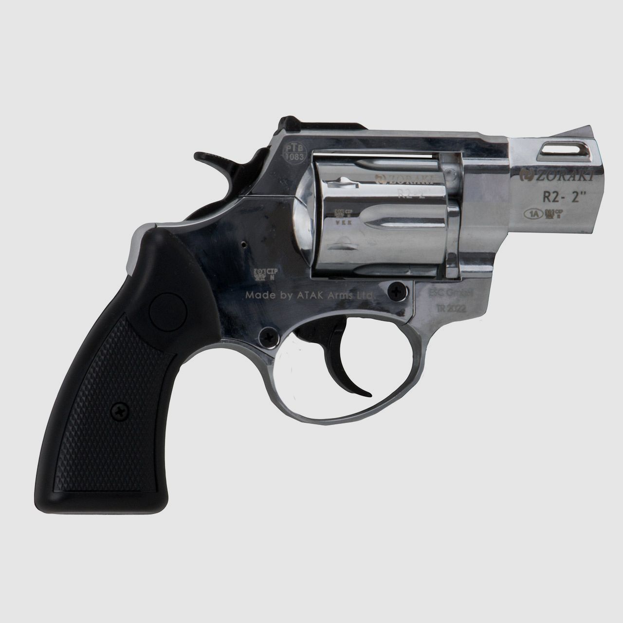 Schreckschuss Revolver Zoraki R2 Chrom 2 Zoll PTB 1083 Kaliber 9 mm R.K. (P18)