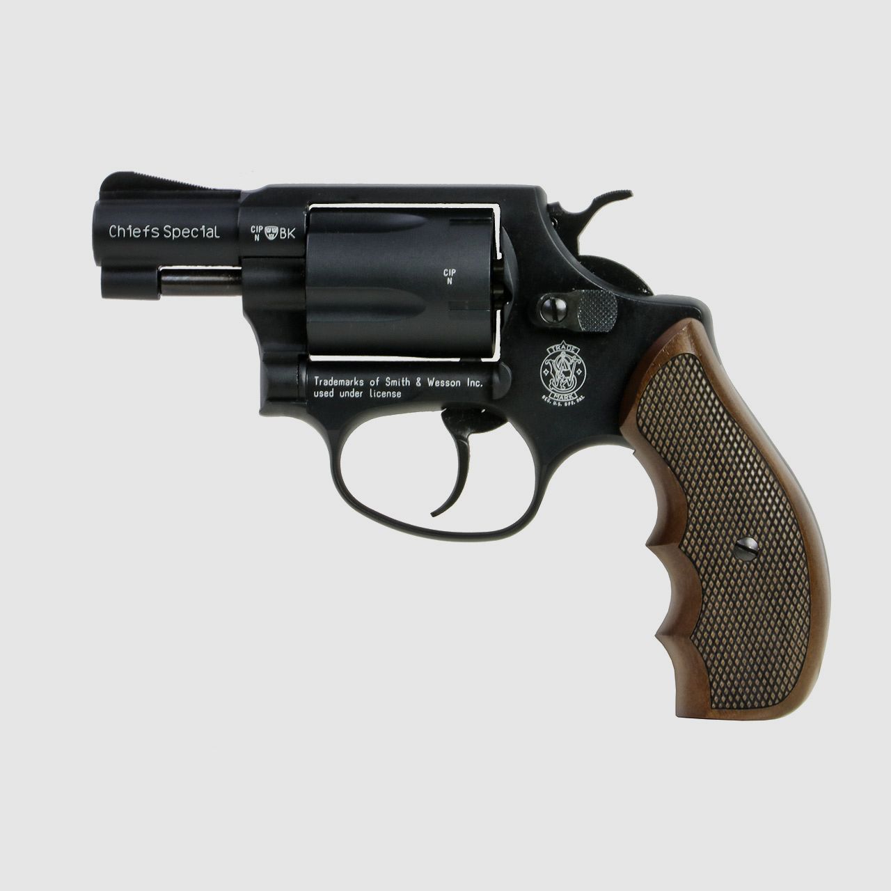 Combat Holzgriffschalen fĂĽr Schreckschuss-, Gas-, Signalrevolver Smith&Wesson und Reck Chiefs Special Fischhaut