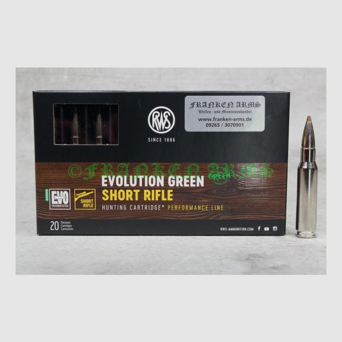 RWS Short Rifle Evo Green .308 Win. 139gr. 9.0g 20 pieces quantity discounts