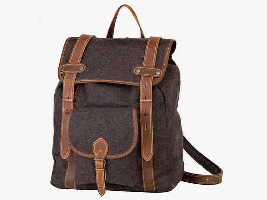 AKAH Wanderrucksack Büffel-Leder mit Loden 15 L