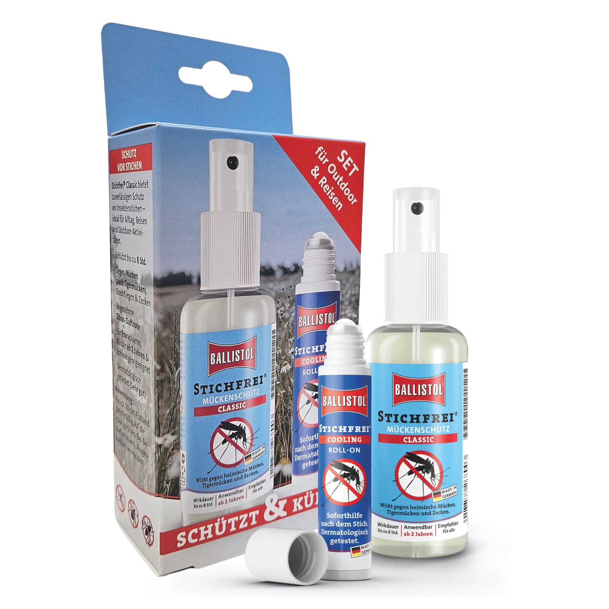 Set Ballistol Stichfrei - Protection contre les moustiques et secours immédiat