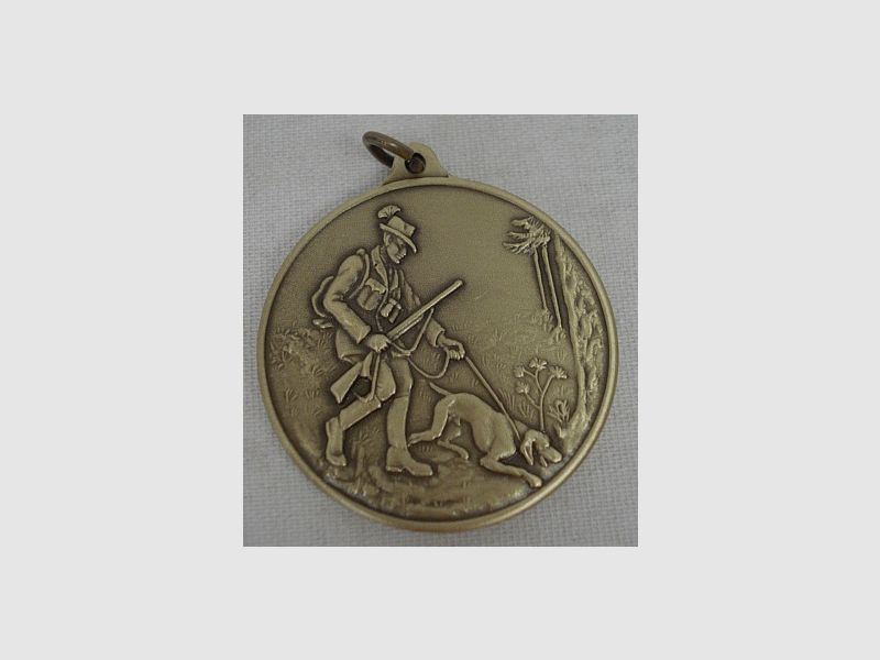 Medaglia di caccia per conduttori di cani - bronzo, 40 mm con anello e occhiello