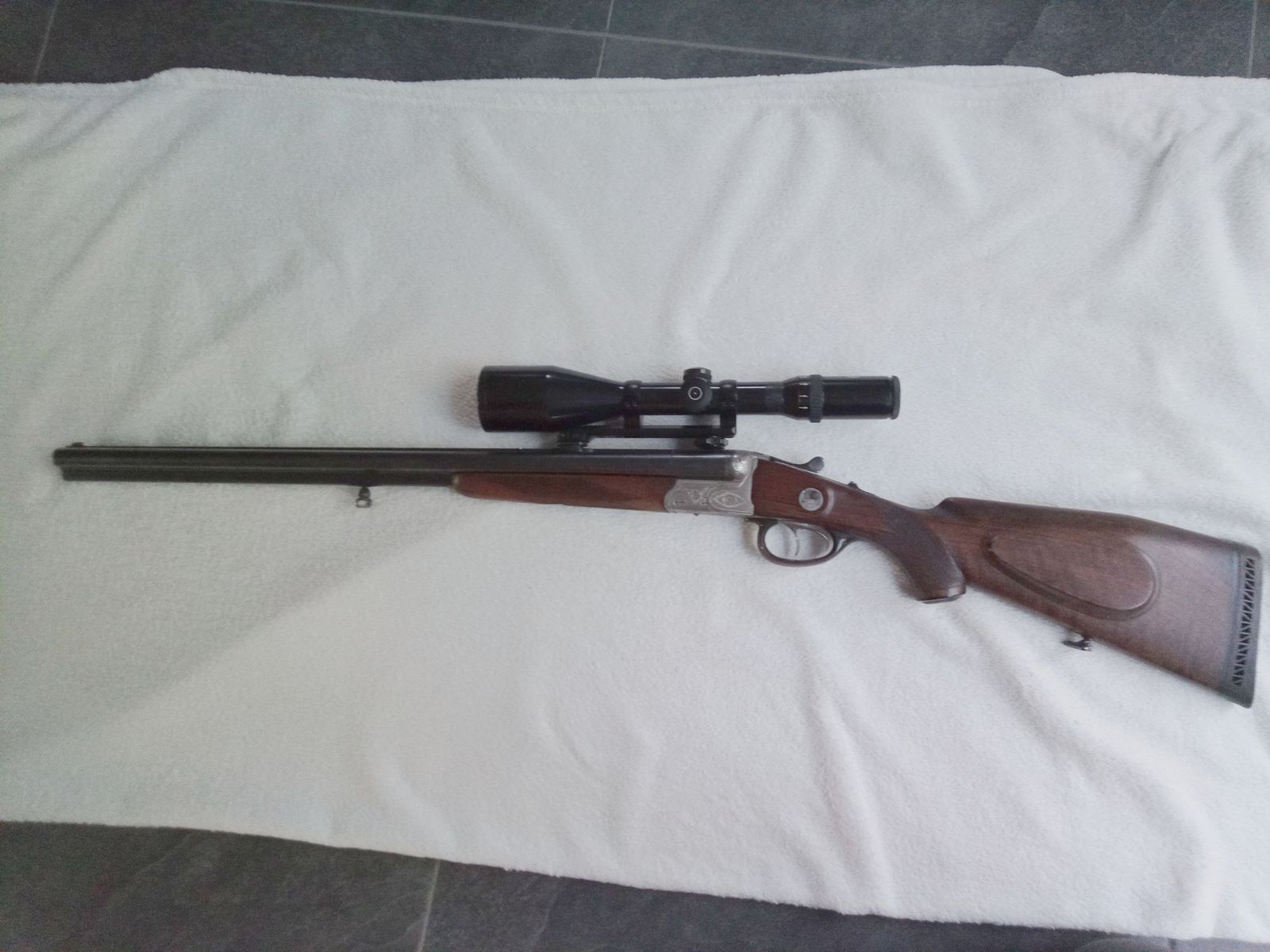 Krieghoff Drilling Trumpf con canna intercambiabile, nuova montatura a basculante, S&B 2,5-10x56 LA4