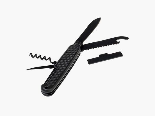 Bundeswehr Taschenmesser mit Hülle - Nachbau - Schwarz