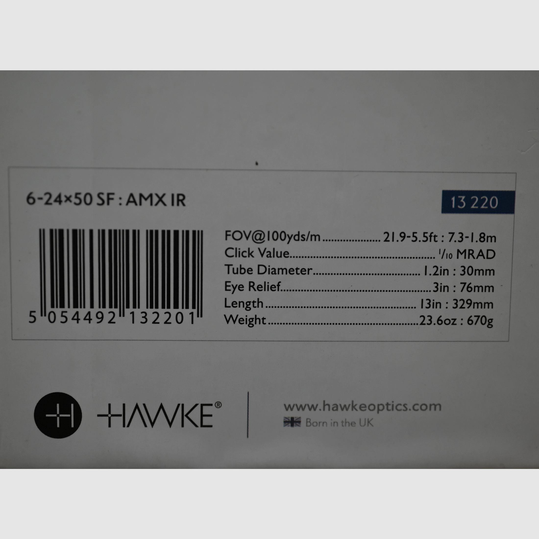 HAWKE 13220 Airmax 30 SF Kompakt 6-24x50 AMX IR Luftgewehr Zielfernrohr/Scope