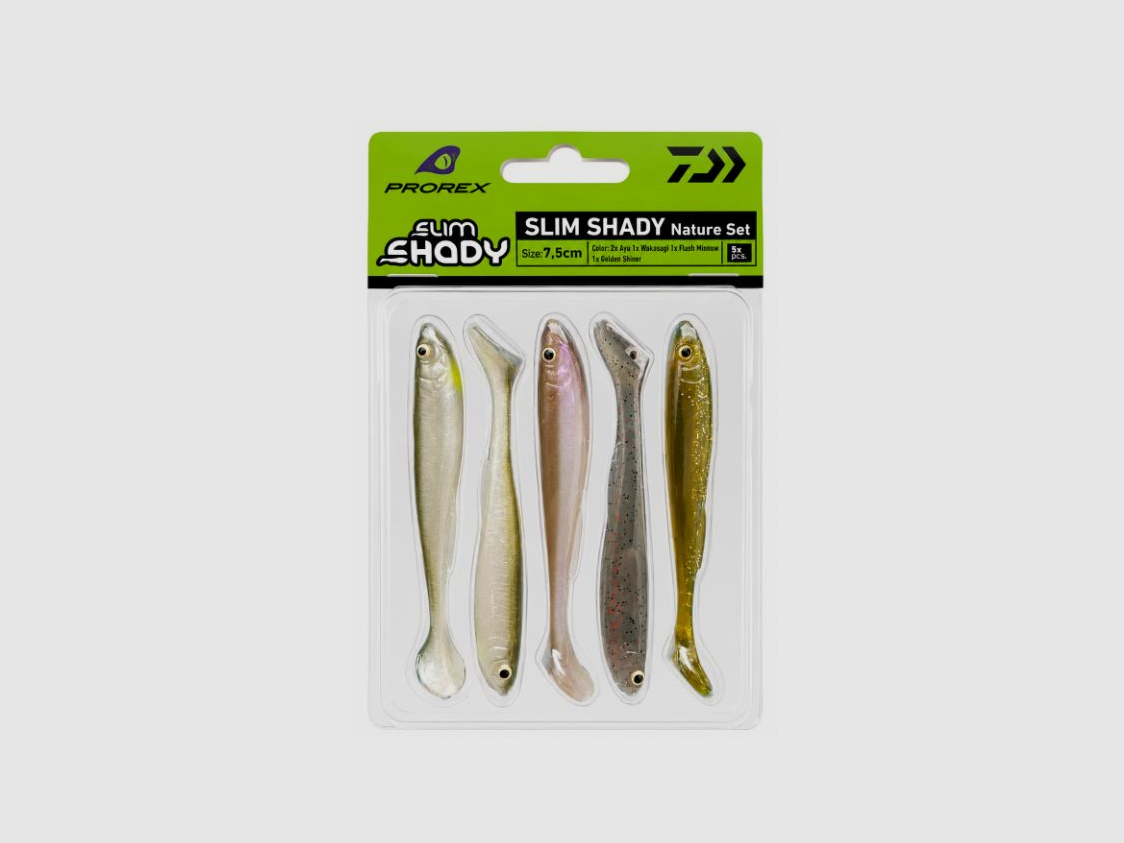 Daiwa Prorex Slim Shady 7,5CM 5STK Nature set