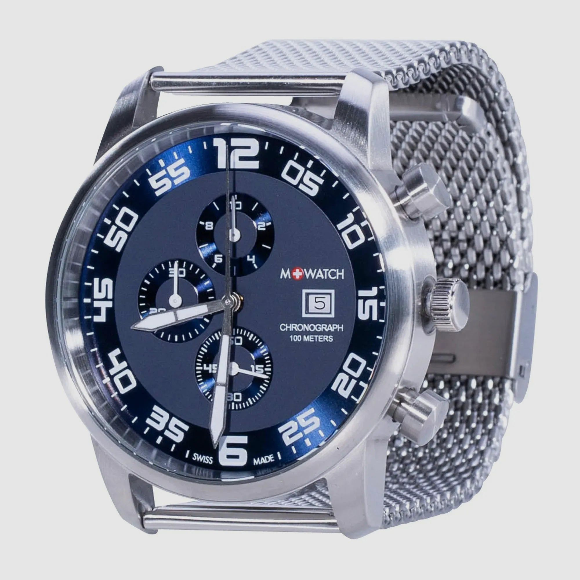 M+WATCH M+WATCH Armbanduhr Mondaine Aero 45 silberfarben