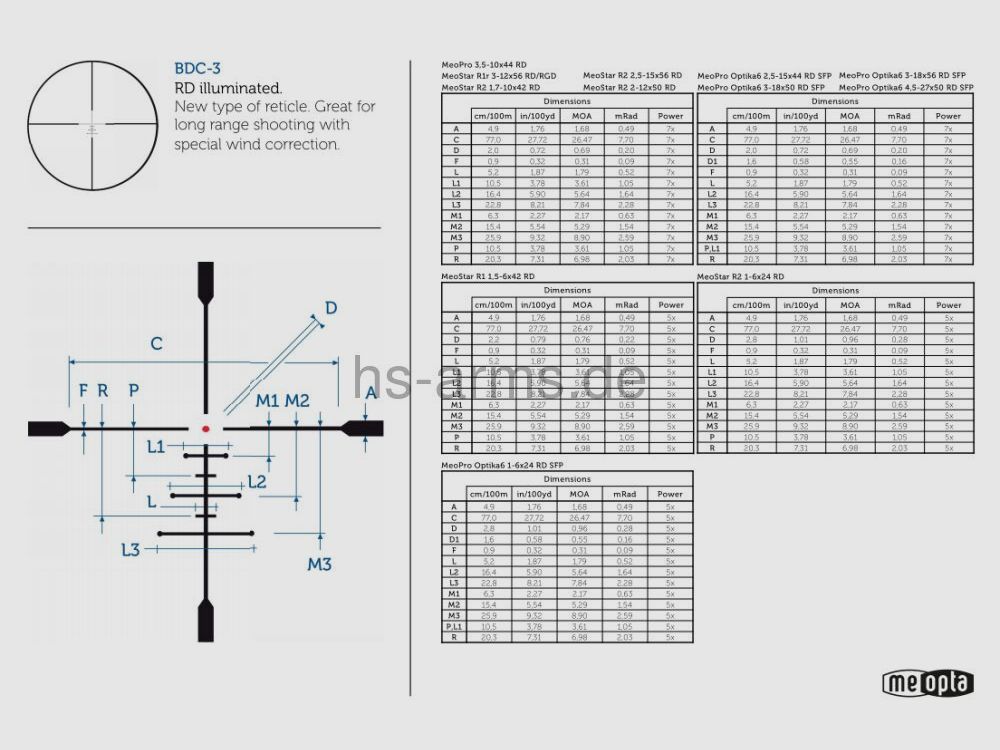 Meopta Meopta Optika6 1-6x24 RD SFP - BDC-3