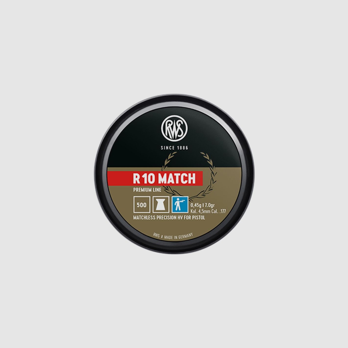 Geschosse Kal. 4,51 Rws R10 Match Pistole flache Spitze 0,45 g 500 Stk