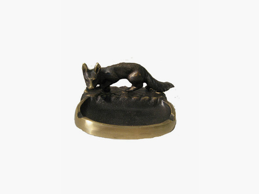 Lovergreen kleine Bronzestatue Motiv Fuchs Aschenbecher