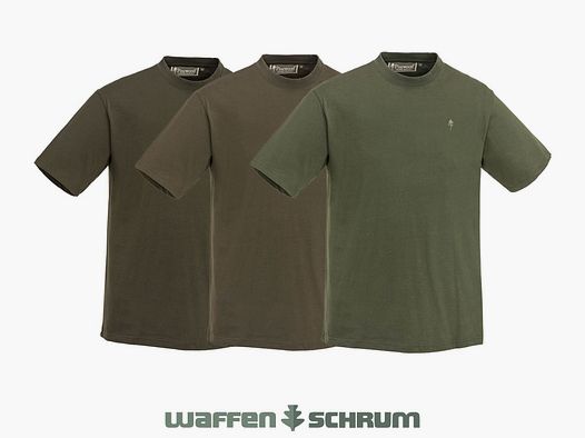 Pinewood T-Shirt 3-er Pack Green/ H. Brown/ Khaki