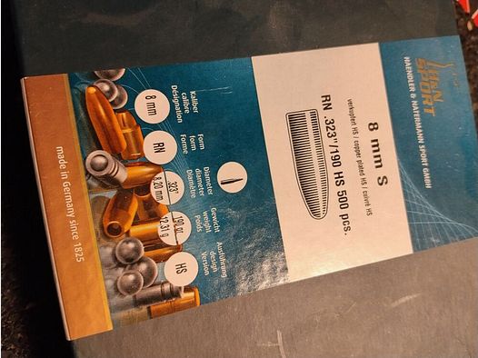 H&N H&N 8mm RN .323/190 High Speed 1000 Stück