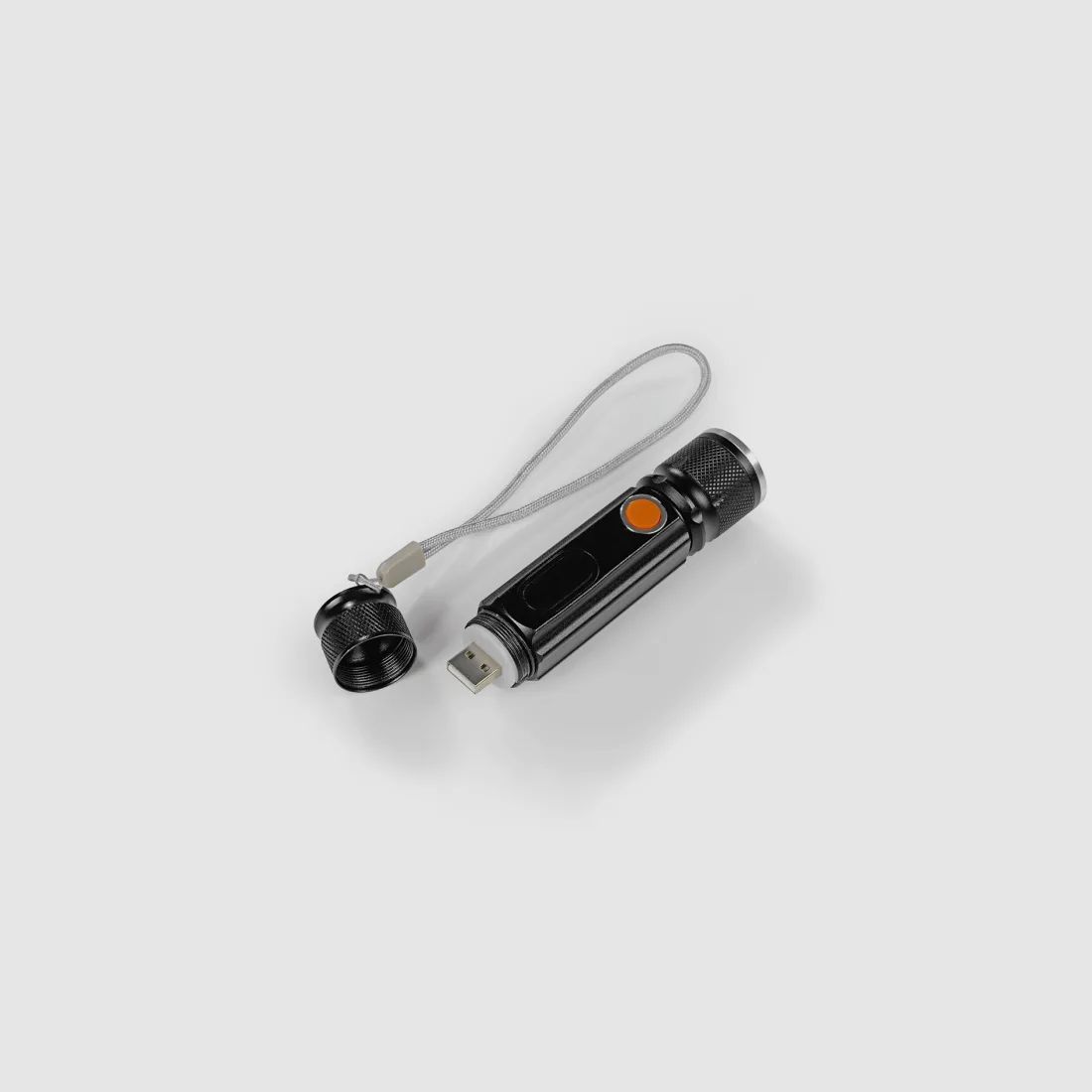 MAXXMEE Mini-Taschenlampe wiederaufladbar Schwarz