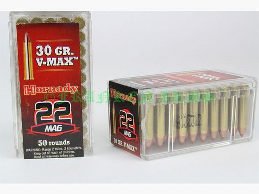 Hornady .22 WMR V-Max 30gr. 1,9g 50 Stück Staffelpreis
