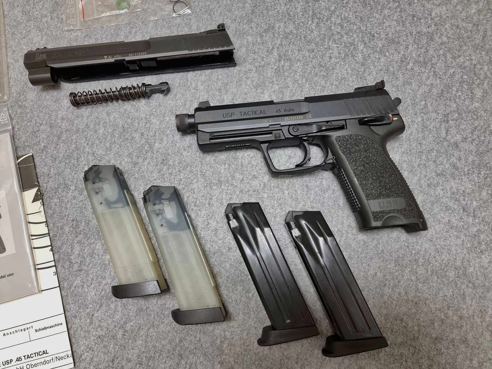 SET: Heckler&Koch USP Tactical Pistool .45 ACP met verwisselsysteem Expert 9mm Luger - H&K HK