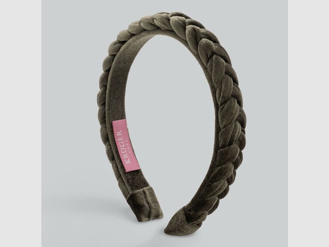 Krüger D-Bandeau en Velours Étroit | Olive, image 2 sur 4