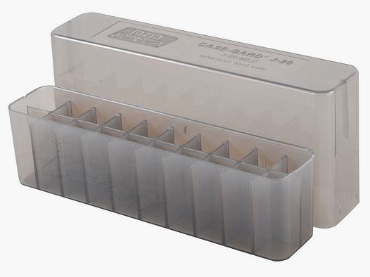 Boîte à cartouches MTM J-20-MLD-41 transparente avec couvercle pour 20 cartouches .45-70 et autres.