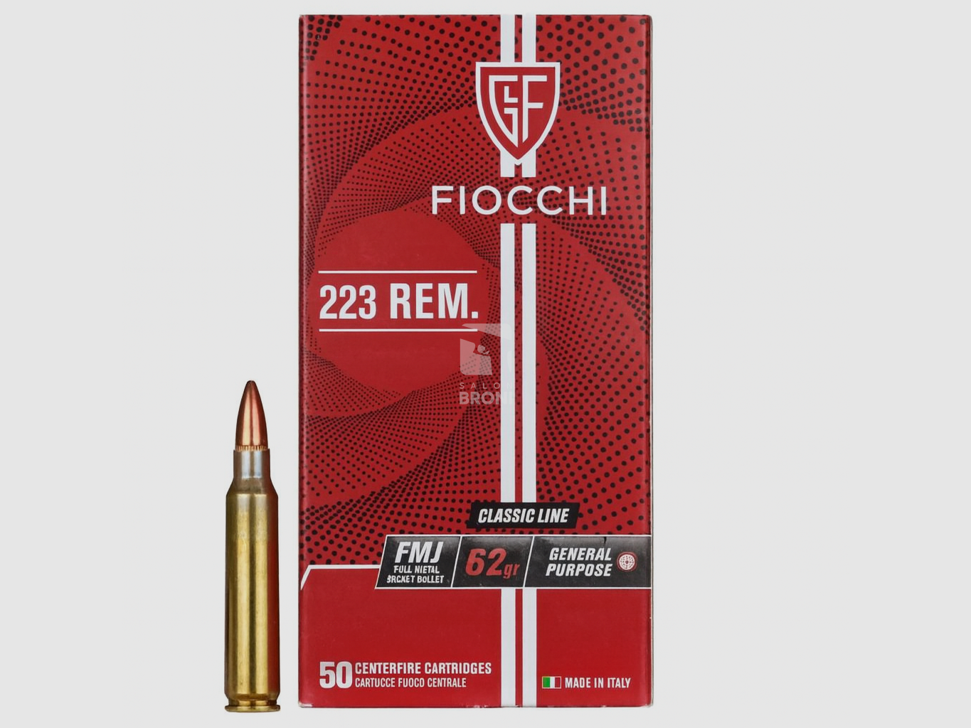 Munición Fiocchi .223 Rem 4,0 g / 62 gr FMJ