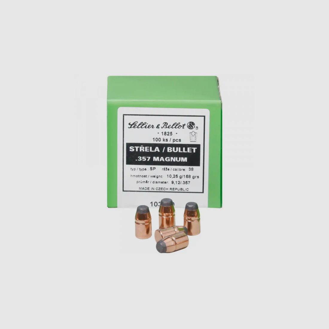 SELLIER & BELLOT GESCHOSSE - ..357- TM/SP - 10,25 G / 158 GRS - 100 STÜCK