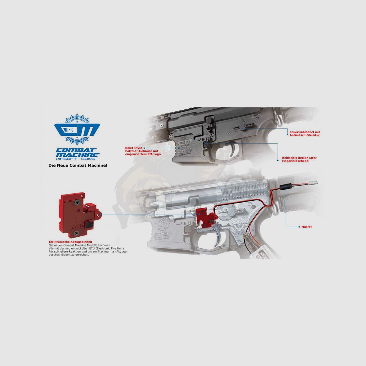 G&G CM16 SRL con ETU en negro Airsoft S-AEG libre a partir de 18 años