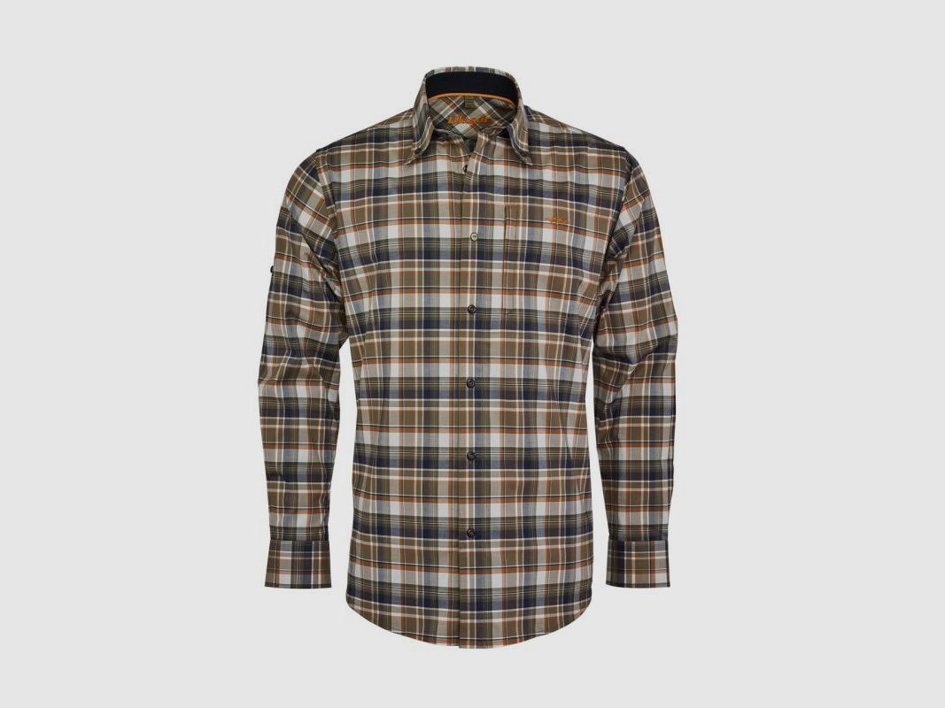 Blaser Herren Hemd Lothar Komfort schlamm/orange/natur kariert