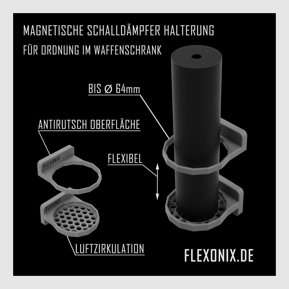 Smarthome Schalldämpferhalter Magnetisch